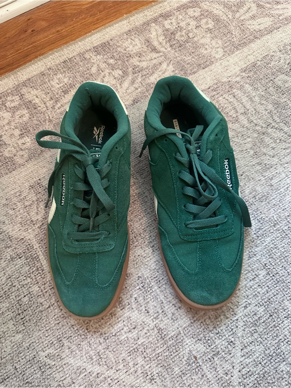 Green suede Reeboks women’s